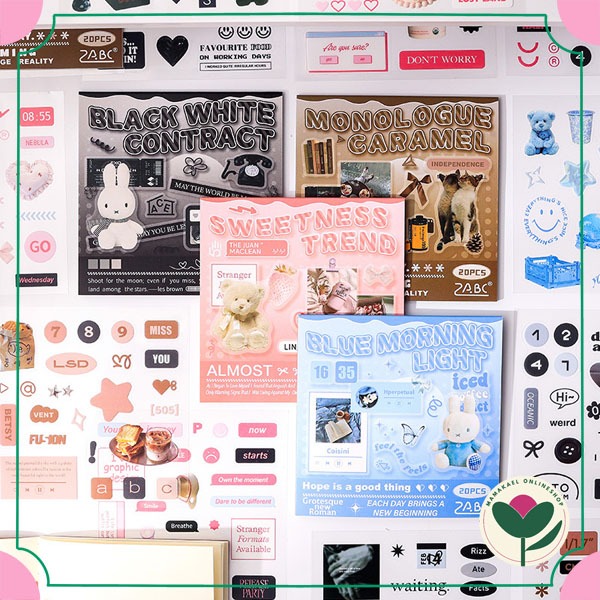 

1 set isi 20 lembar salty series sticker aesthetic vintage cute deco stiker journaling scrapbook diy jurnal MK2024