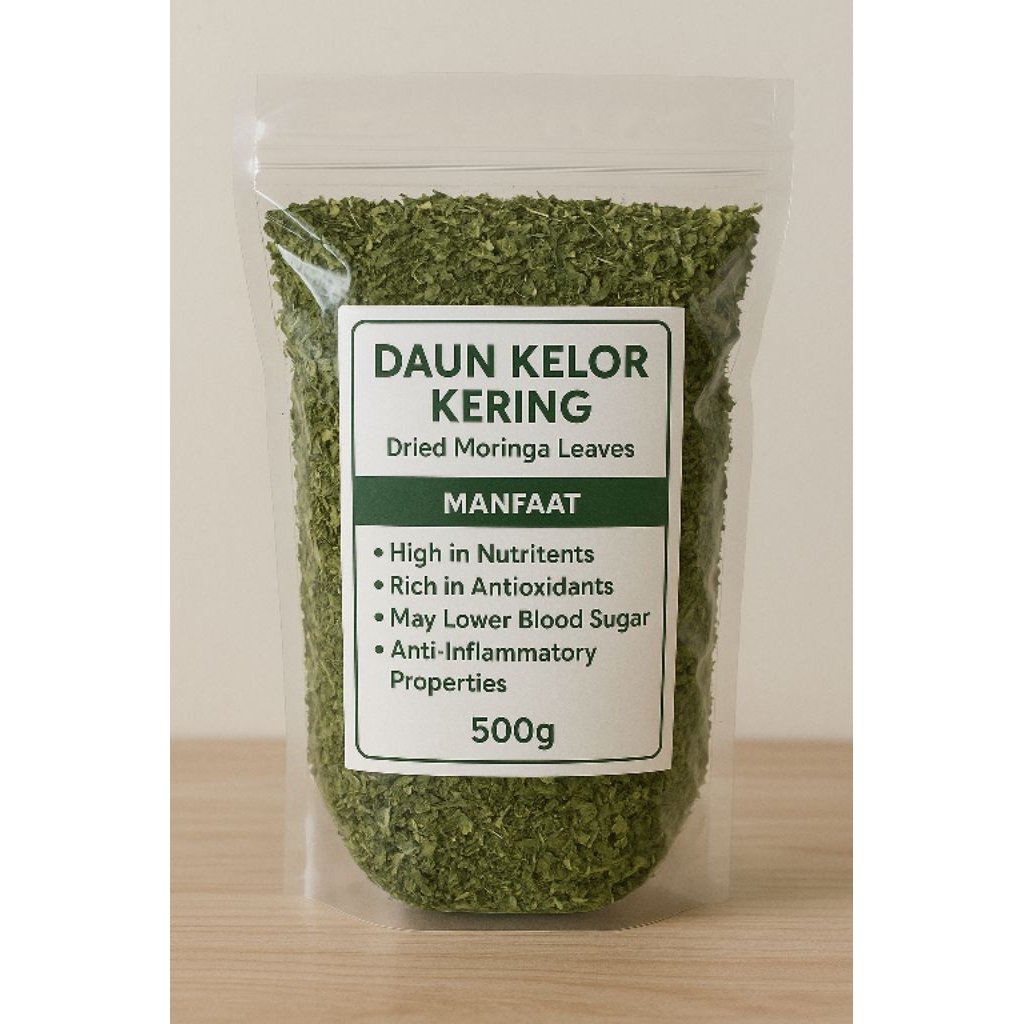 

daun kelor kering super 100 %originaly