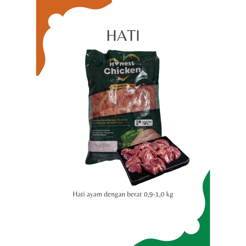 

HONEST CHICKEN AYAM PROBIOTIK HATI HALAL NKV 900 GR - 1000 GR