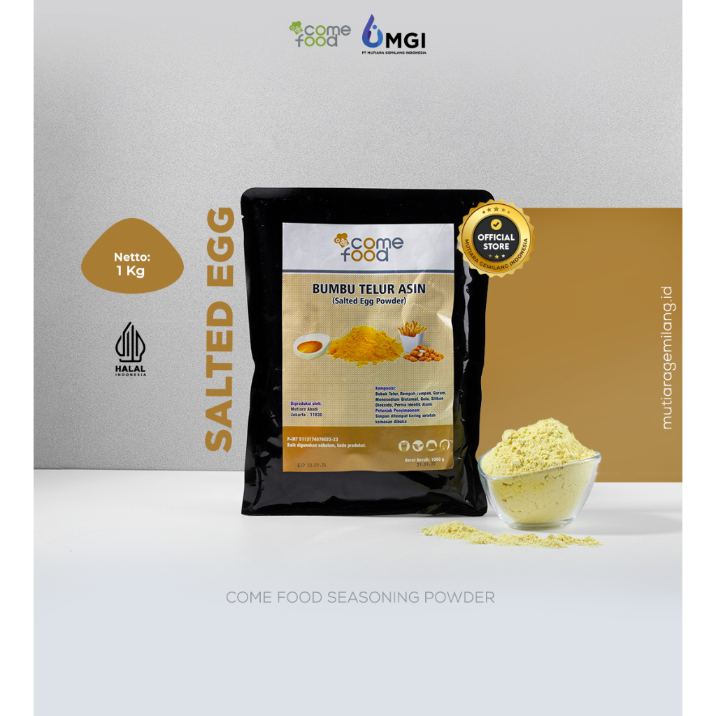 

Comefood Seasoning Powder Bumbu Salted Egg Bumbu Snack Cemilan Aneka Rasa Premium Import 1kg