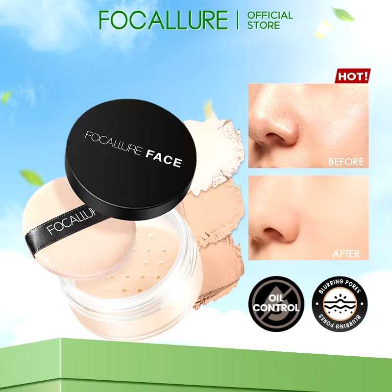 (COD)FOCALLURE Loose Powder|Oil Control Loose Powder Natural |Oil-control Powder Waterproof