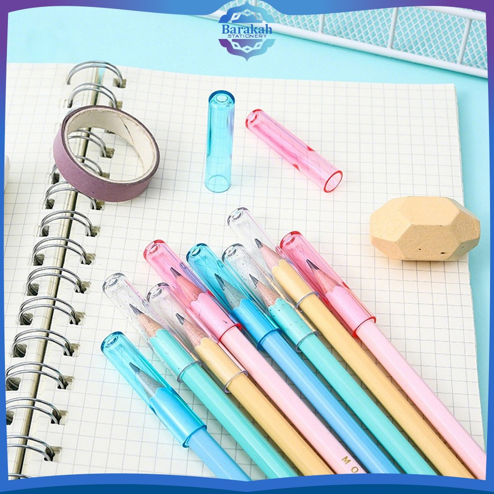 

Tutup Pelindung Pensil 6CPS Transparan Warna Warni / Penutup Ujung Pensil Polos Anak Sekolah Anti Patah Barakah Stationery A124