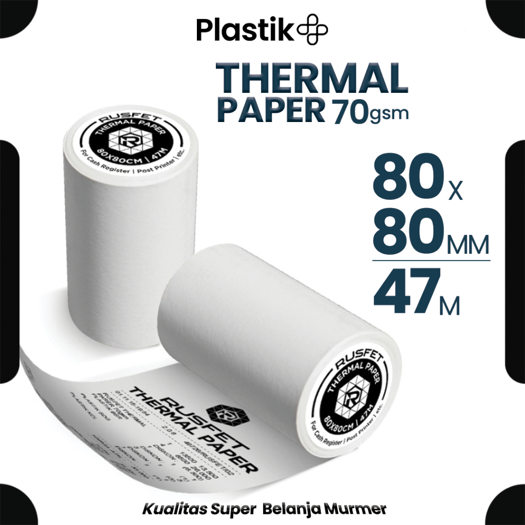 

Kertas Label Termal 80mm x 80mm Paper Thermal Core Non Sticker Untuk Printer Bluetooth Rusfet Ecer