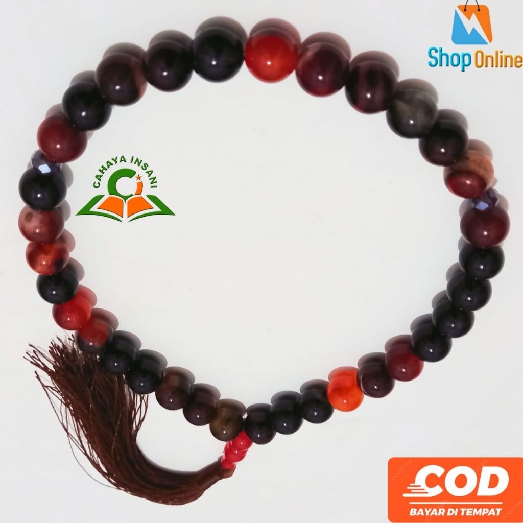Tasbih batu akik madu Sulaiman 10 mm 33 butir