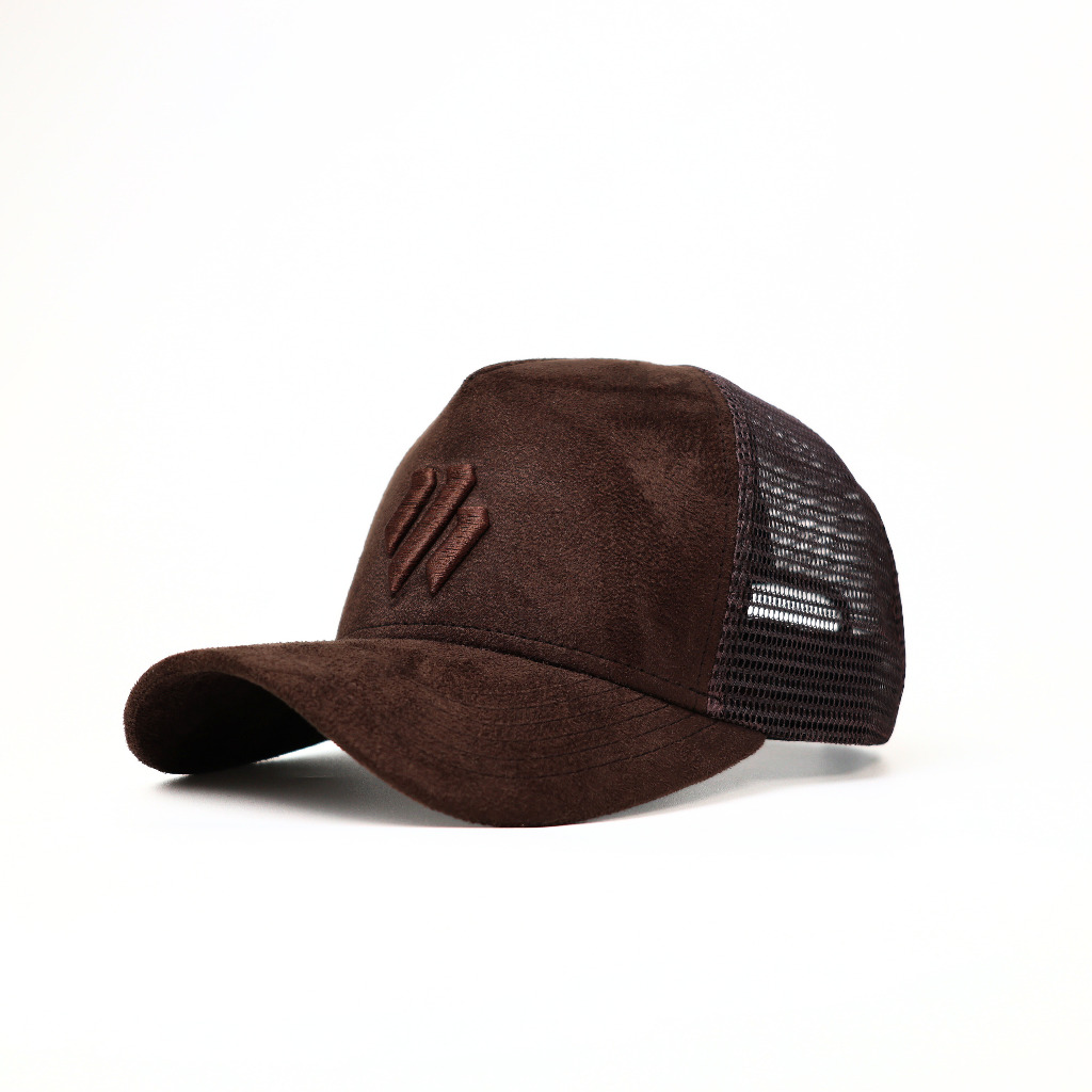 Movment Topi Trucker Suede Brown Topi Pria Jaring Baseball