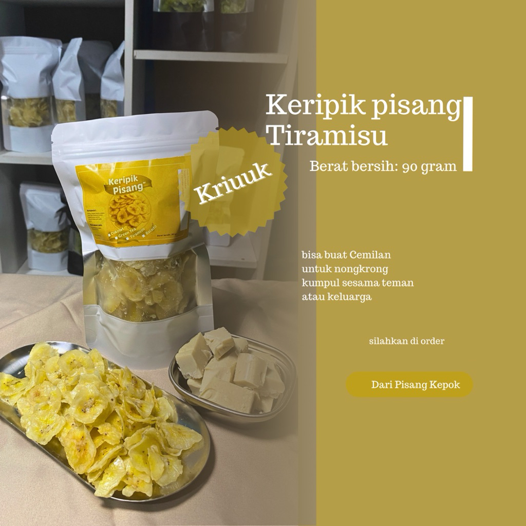 

Keripik Pisang Tiramisu AF lumer 90gram cemilan kriuk
