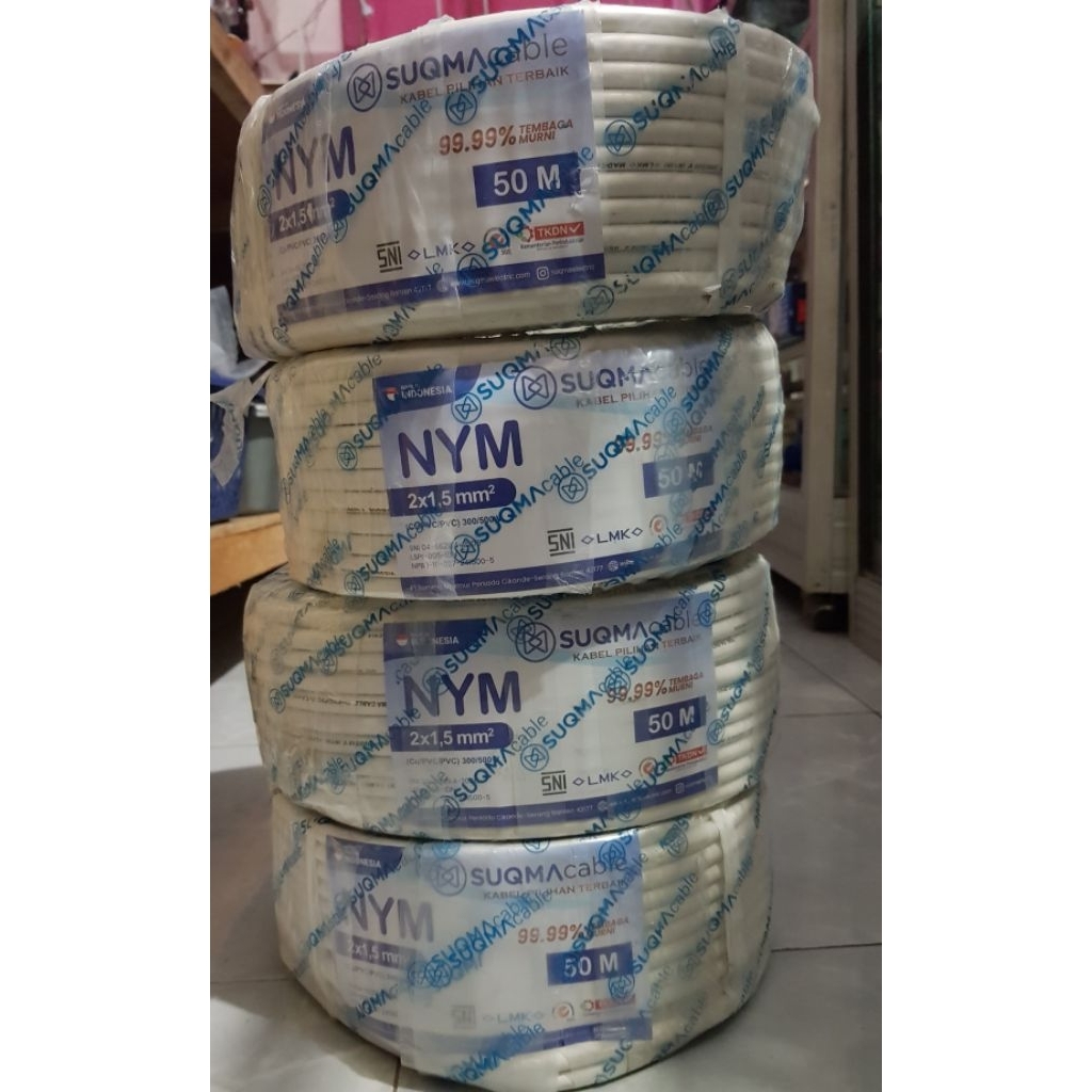 Kabel NYM 2x1.5mm 50m Suqma - SNI & LMK
