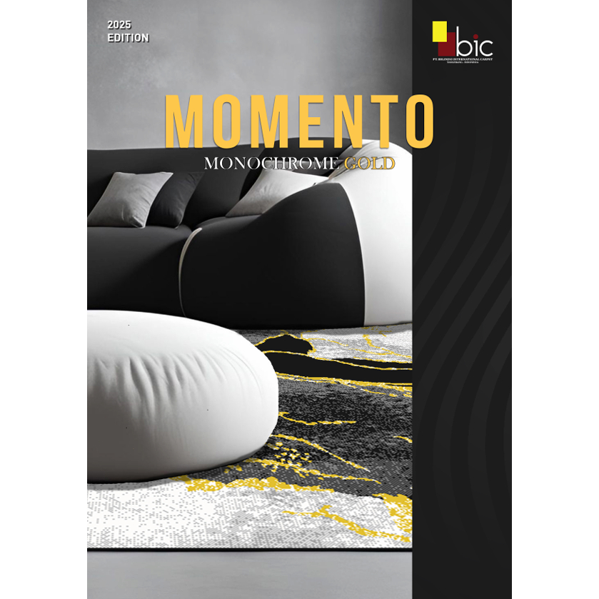 ALKAUTSAR Karpet Permadani Momento Monochrome Gold Ukuran 115 x 155 cm