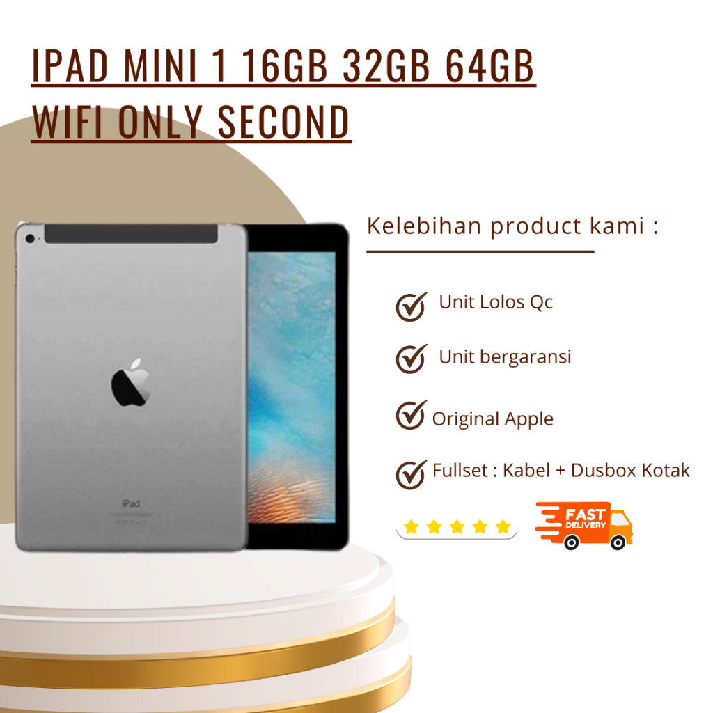 iPad Mini 1 16GB 32GB 64GB Wifi Only Second ORIGINAL FULLSET - AHN