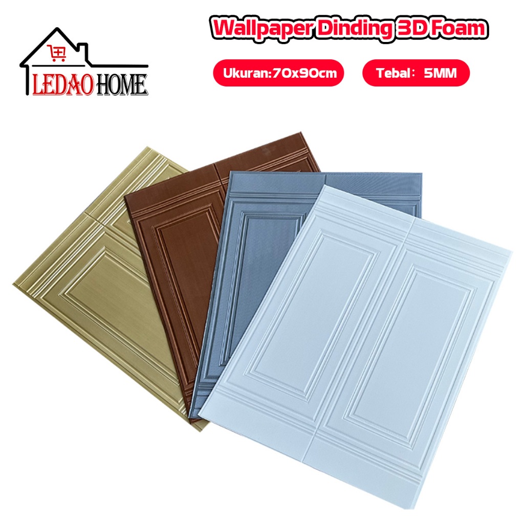LEDAOHOME Wallpaper Dinding 3D Mudah dipasang | Motif elegan kayu jati Wallfoam Dekorasi Aeshtetic R