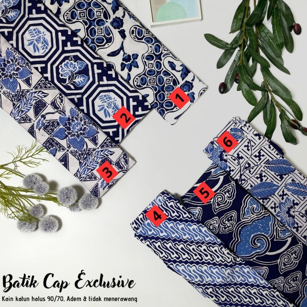 Kain Batik Cap Katun Halus Warna Biru Langit Kain Seragam Pernikahan Ukuran 2 meter