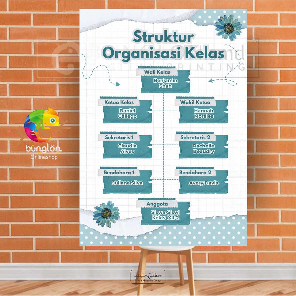 

Poster Struktur Organisasi Kelas Tema Kalm