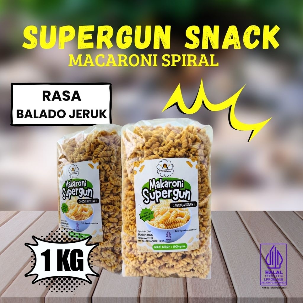 

Supergun Makaroni Goreng Spiral Balado Daun Jeruk