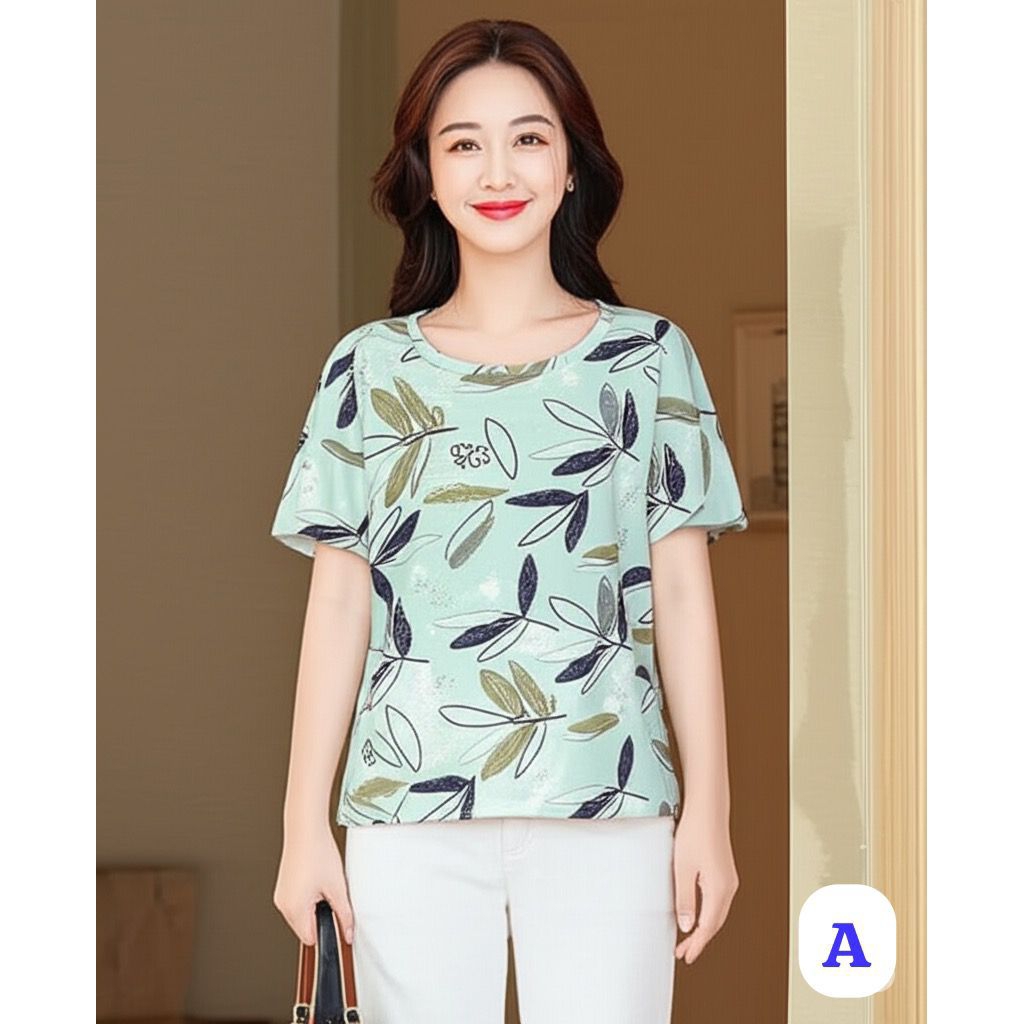 Elizabethgrosir1 Kaos Import Bangkok Full Print Jumbo Atasan Wanita Big Size  Bahan kaos import teba