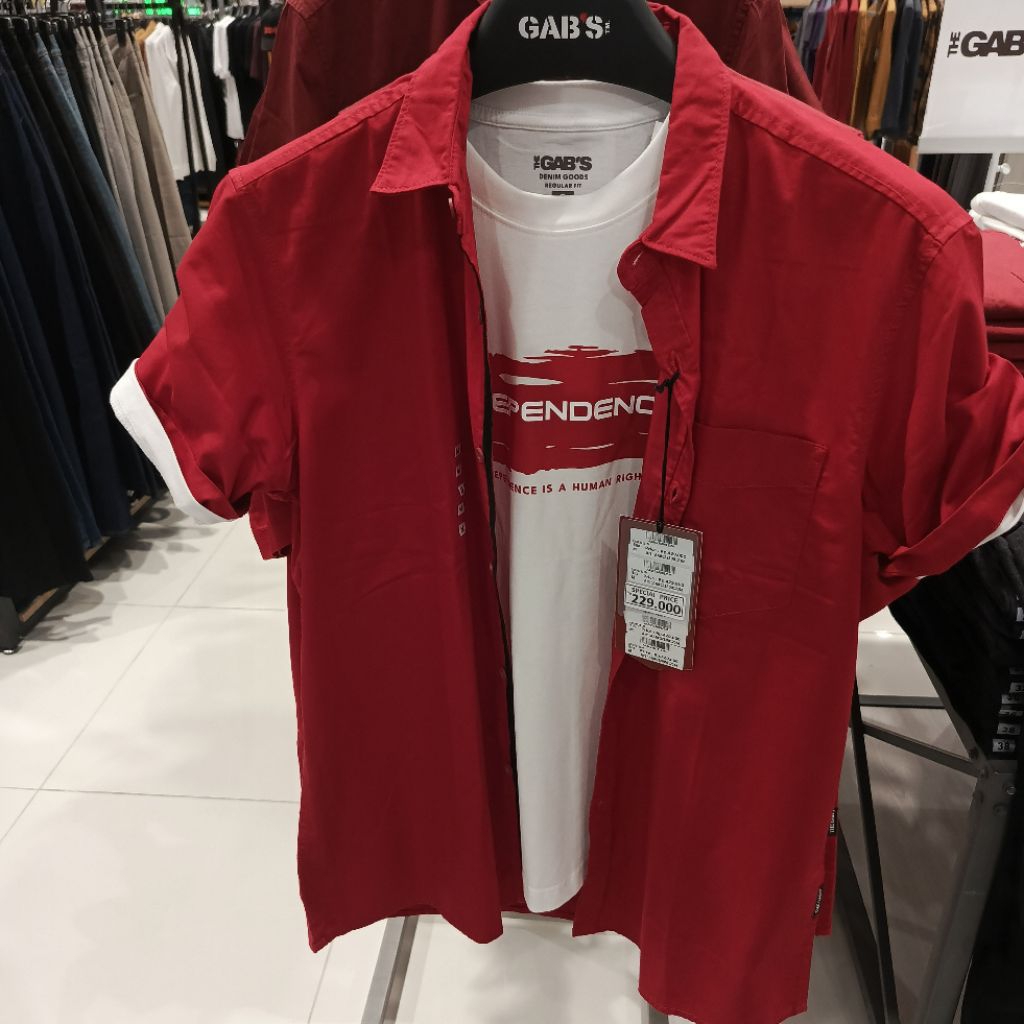 GAB'S Kemeja Lengan Pendak Pria Dewasa Size S - XL