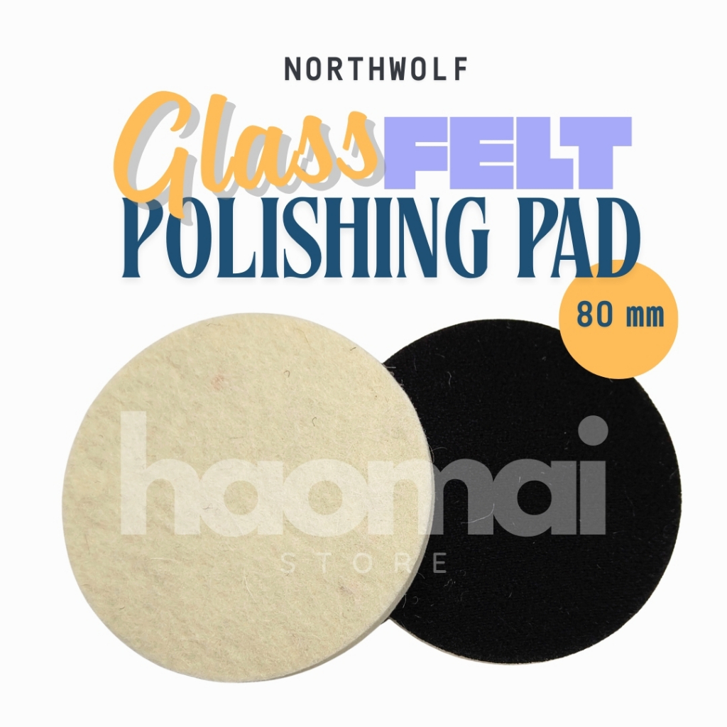 Northwolf Glass Felt Polishing Pad 80mm felt disc pad poles kaca