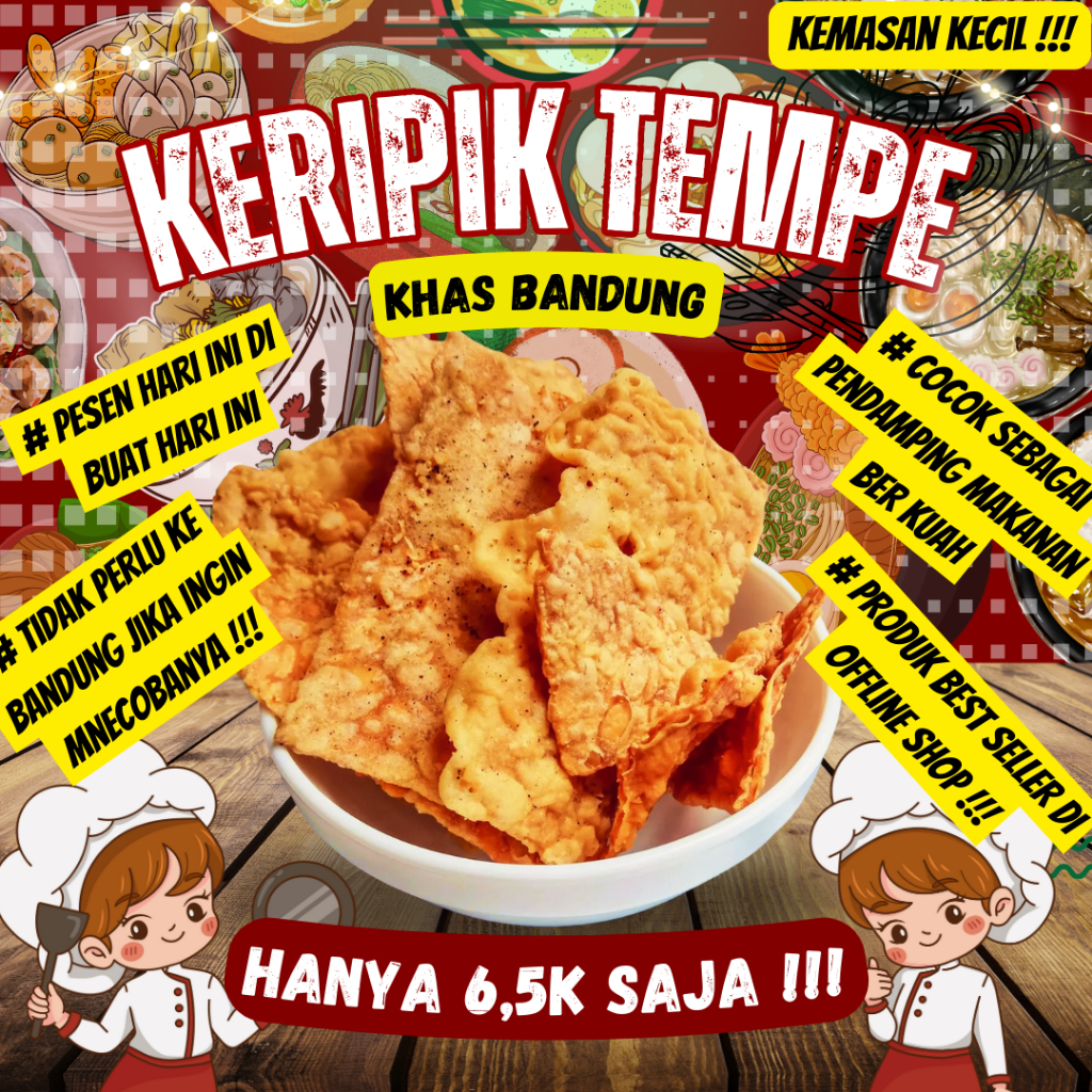 

KERIPIK TEMPE RENYAH KHAS BANDUNG – CRISPY & CRUNCHY - SEJAK 2009 | 150g, 200g, 250g, 500g, 1000g