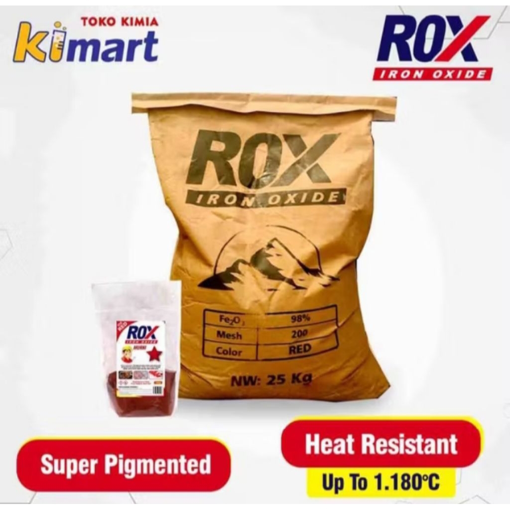 

ROX Iron Oxide Red Grade A 25kg Pewarna Iron Oxide Powder Kemasan Sak