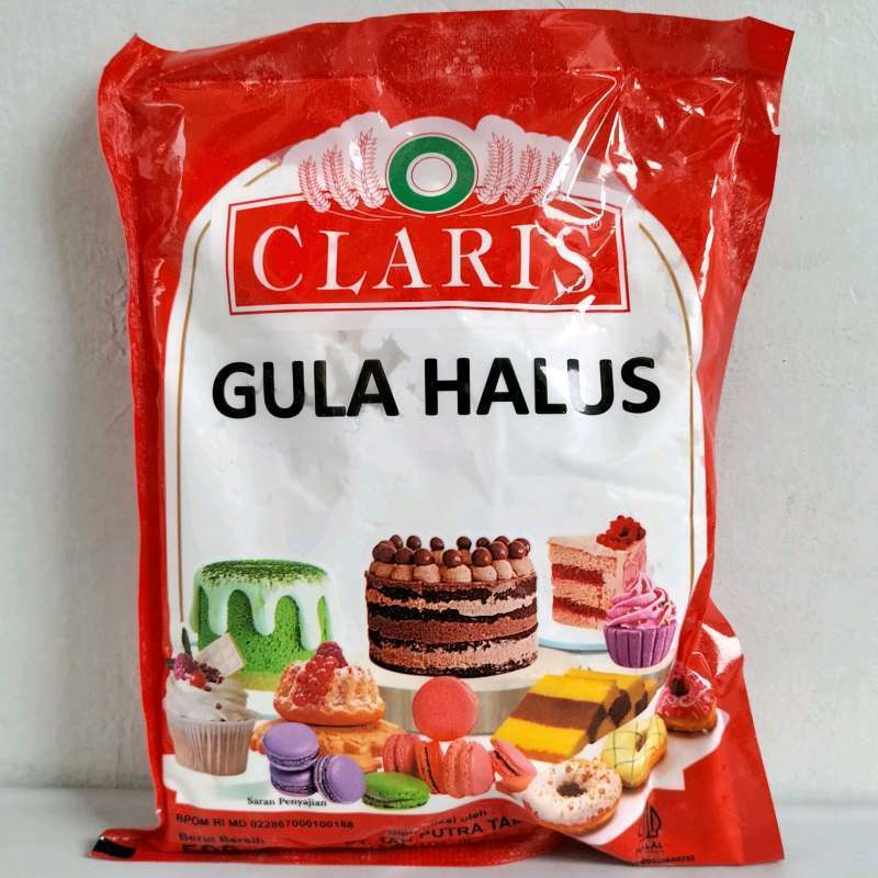 

CLARIS MERAH GULA HALUS 500GR X 1,UNTUK MEMBUAT KRIM CAKE DAN TABURAN KUKER