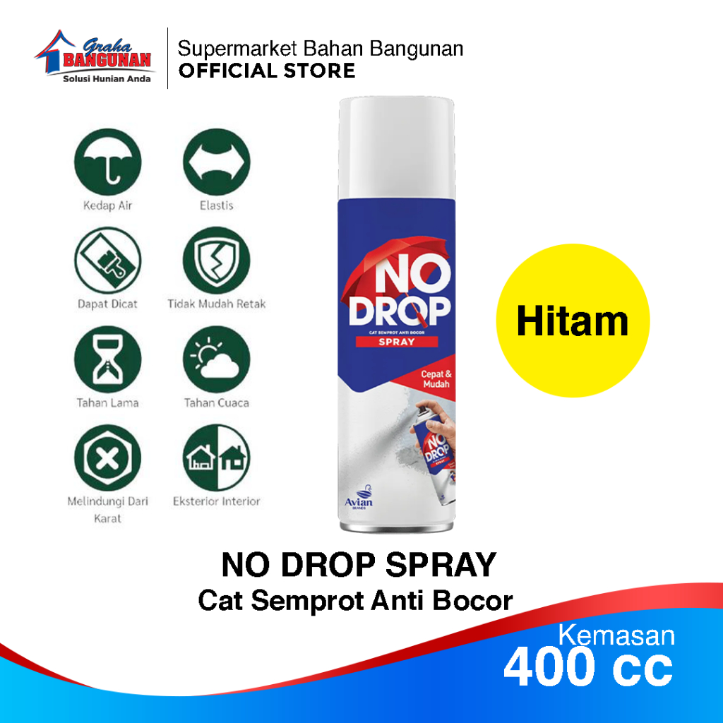 NO DROP SPRAY / NO DROP CAT SEMPROT ANTI BOCOR WARNA HITAM