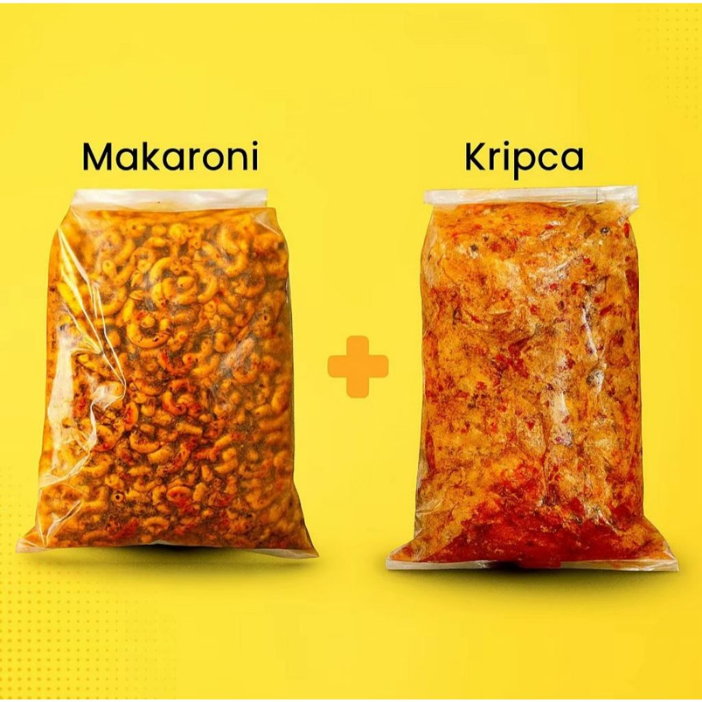 

MAKARONI KRIPCA BUNDLING 500 GRAM (250GRAM PEDAS KRIPCA + 250GRAM MAKARONI PEDAS) DAUN JERUK