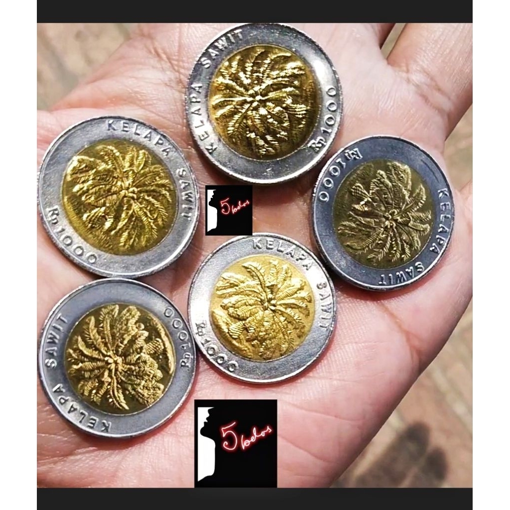 Promo duit koin kuno asli indonesia 1000 rupiah kelapa swit asli ori tahun 93,94,95,96,2000  kondisi