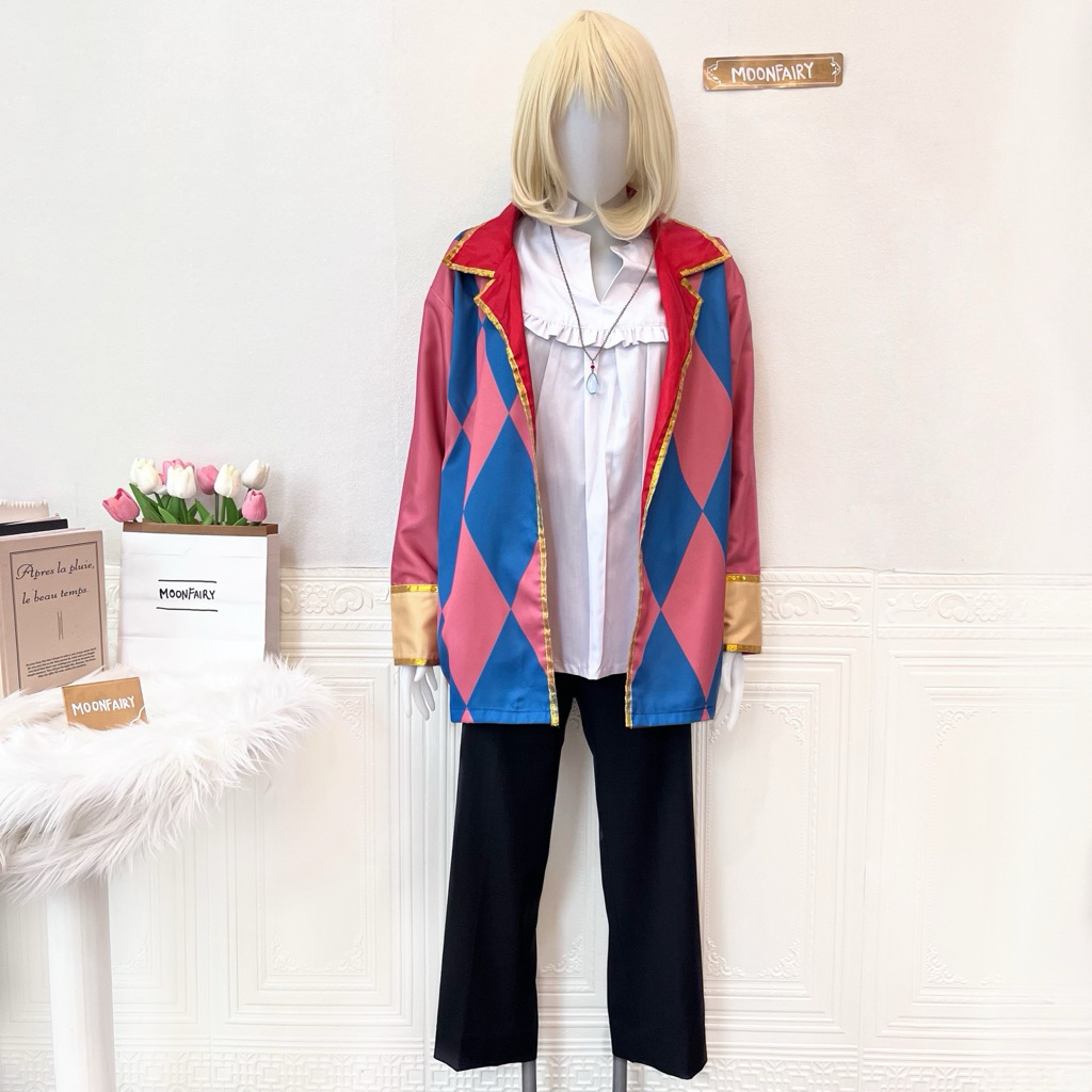 【Moonfairy】Ready Stock - Howl Costume Cosplay Anime Howl’s Moving Castle Fullset Wig Kostum Howl