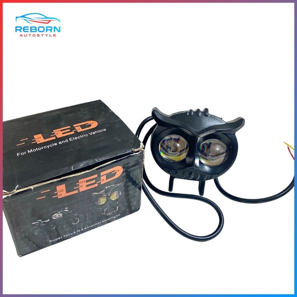BT-6129 Lampu Grill Projektor Mini Laser 2 Mata Burung Hantu Lampu Sorot Lampu Tembak Mobil-Motor