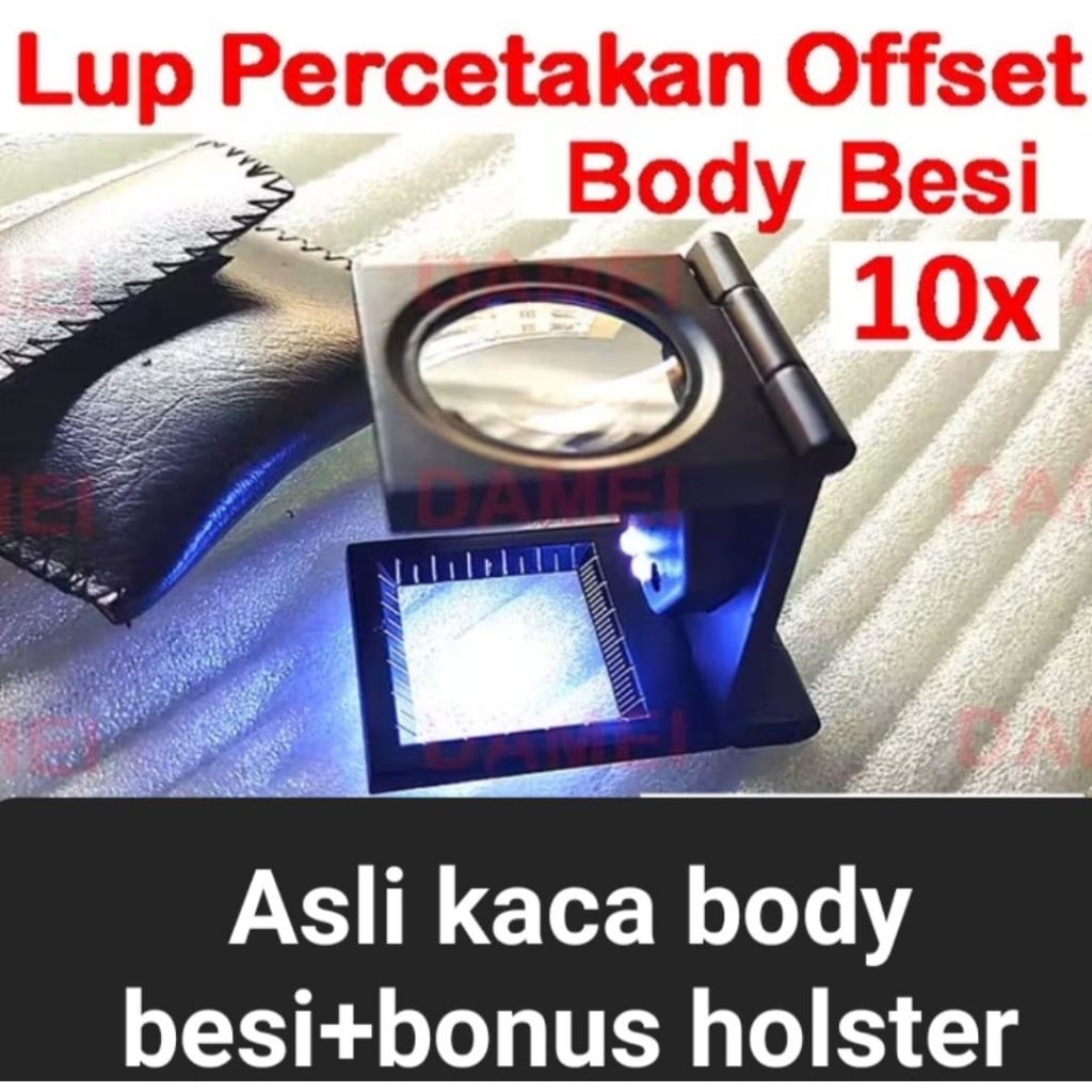 

kaca pembesar lipat percetakan kain dll,body besi asli kaca 10x