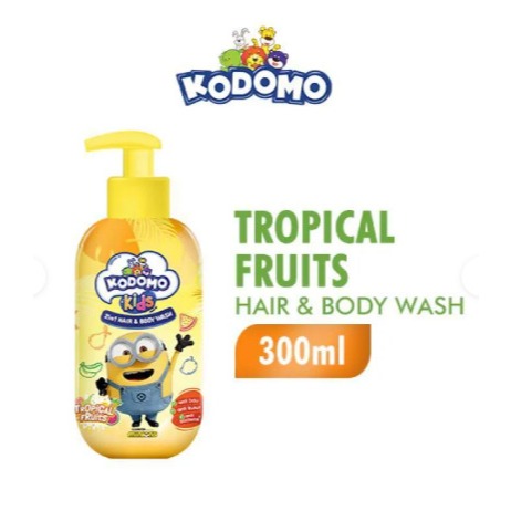 Kodomo Kids 2 In 1 Hair & Bodywash Tropical Fruits 300 Ml