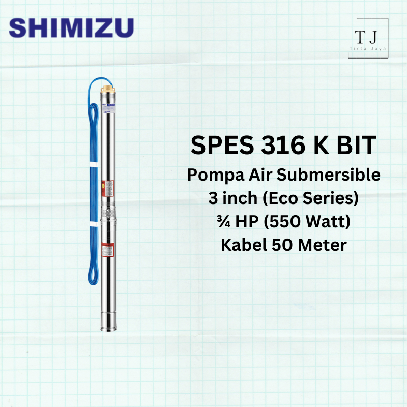 Pompa Air Submersible SHIMIZU SPES 316 K BIT 3/4 HP Kabel Pompa Sible Pompa Satelit