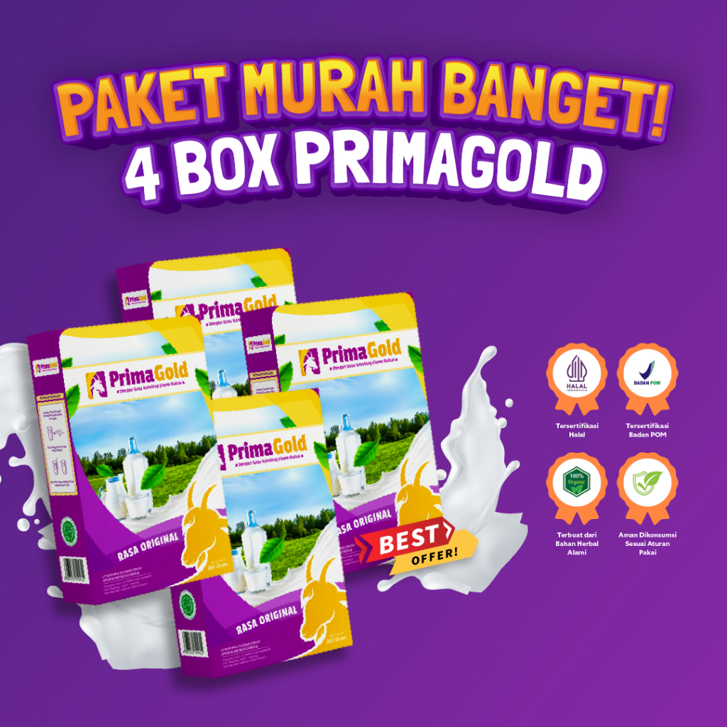 

PROMO 4 BOX PRIMAGOLD SUSU ETAWA BUBUK SEMBUH DARI NYERI SENDI