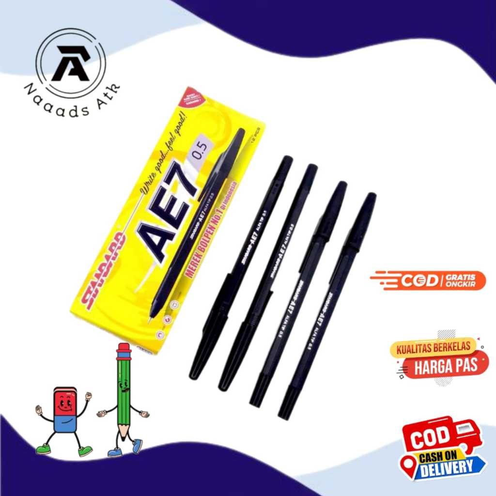 

PULPEN STANDARD AE7 / PEN BOLPOIN STANDART AE-7 (12 PCS)