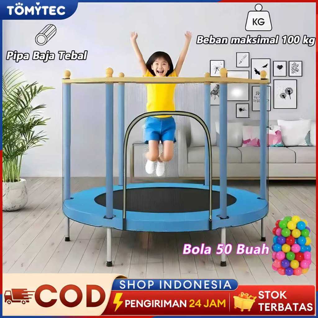 Trampolin Anak Premium Trampolin Anak Mainan Ukuran Besar 1.4 Meter Kapasitas 160kg