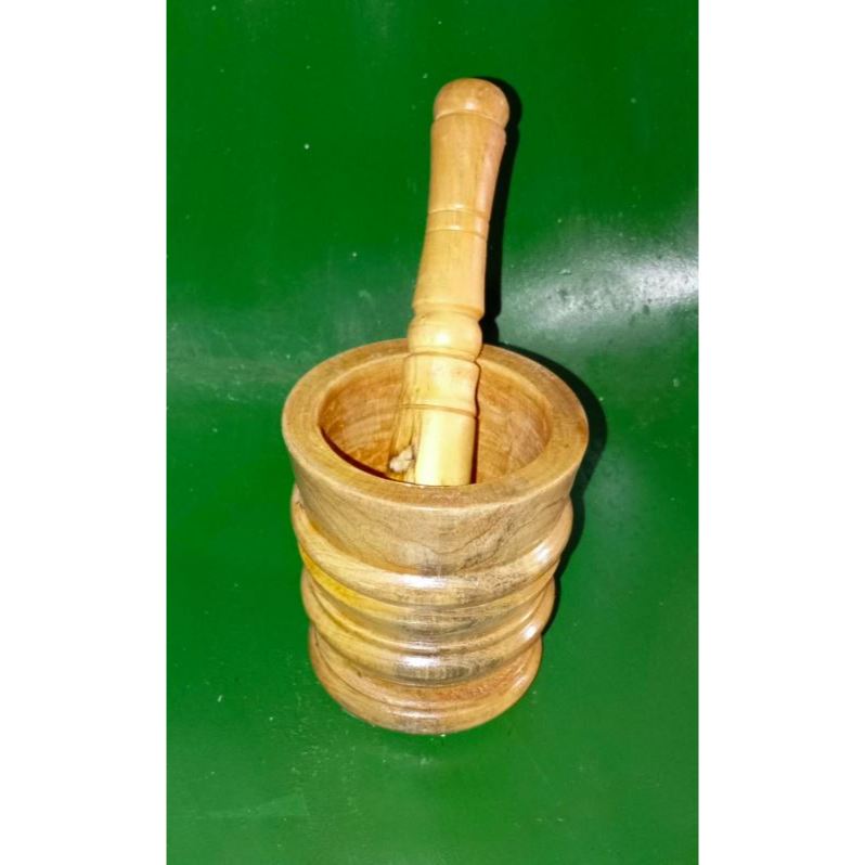 Lumpang Kayu Mini Herbal 1 Set|  Lumpang Kayu Tradisional | Tumbukan Kayu Mini