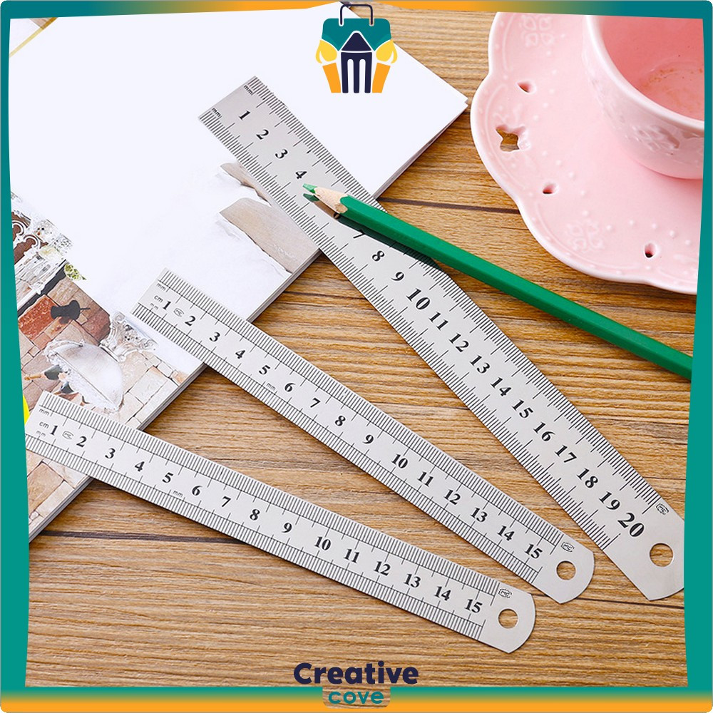 

EC Penggaris Besi 15CM Peralatan Sekolah / Ruler Penggaris Stainless Alat Ukur Serbaguna Creative Cove A107