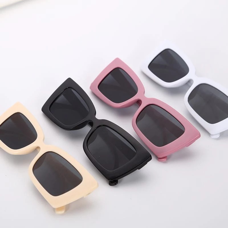 Kacamata Hitam Wanita Kaca Mata Kotak Vintage Sunglasses Gaya Korea MURAH