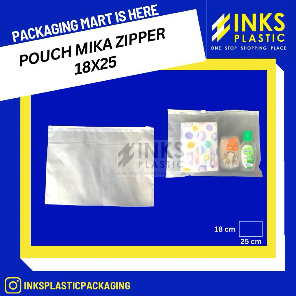 ZIPLOCK 18X25 POUCH MIKA ZIPPER POTRAIT BAG SERBAGUNA (10PCS)