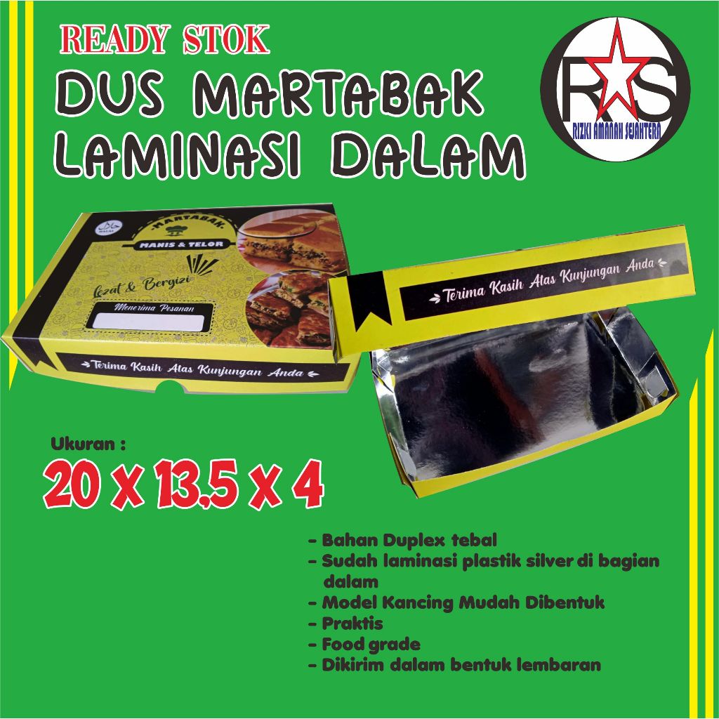 

Ready Stok Dus Martabak / Box Martabak Murah Tebal Laminasi Dalam