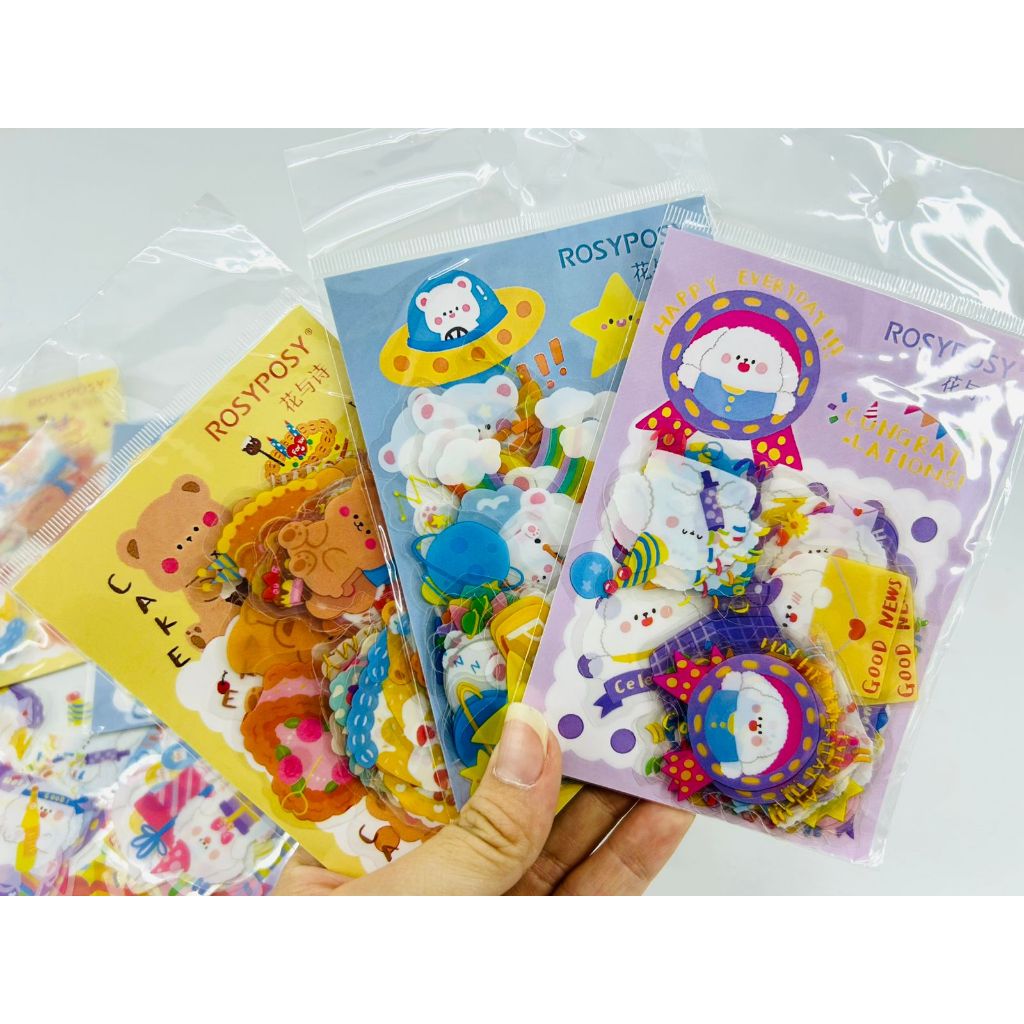 

Stiker DIY Sets (Isi -+40pcs) Stiker Rosy Posy Anti Air/Waterproof Stiker Dekorasi Aesthetic