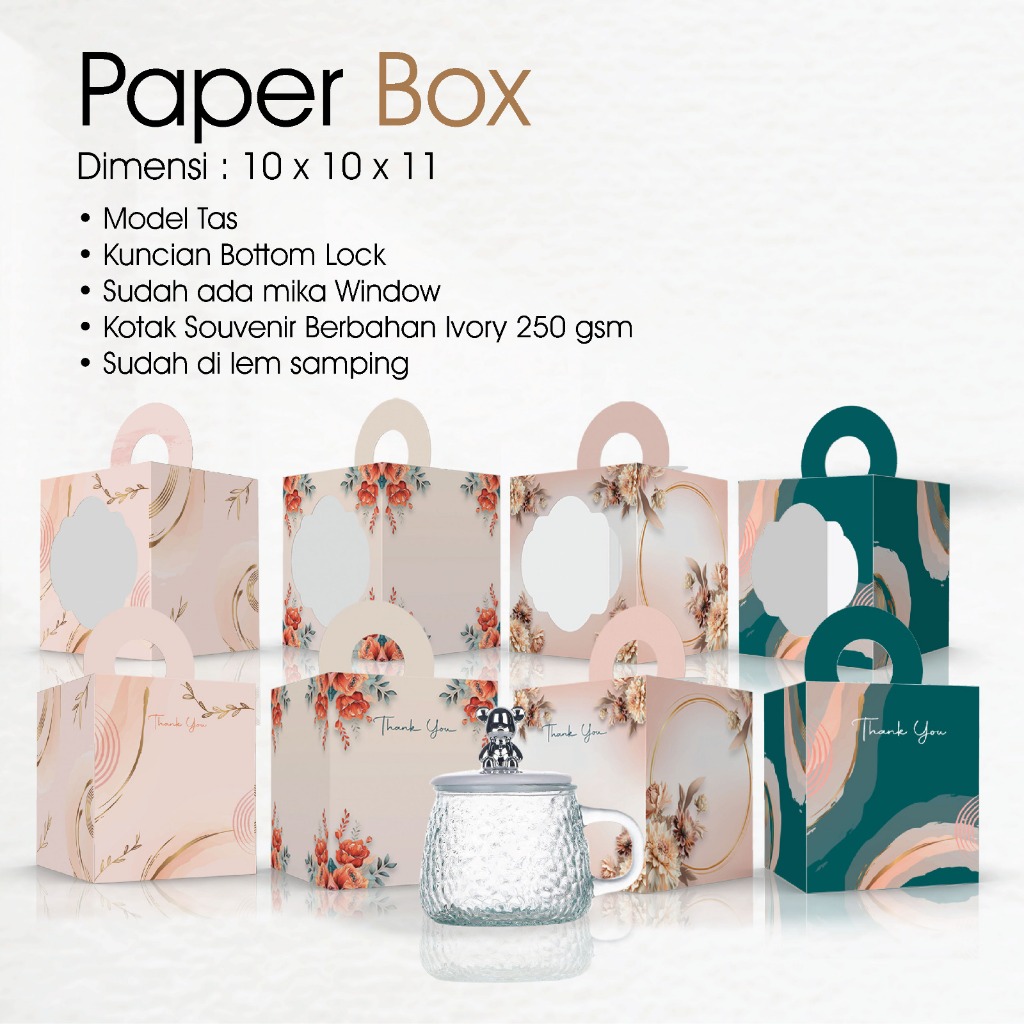 

Kotak Kemasan Souvenir & Paperbox Souvenir Uk. 10 x 10 x 11 cm u / Mug & Gelas Beruang