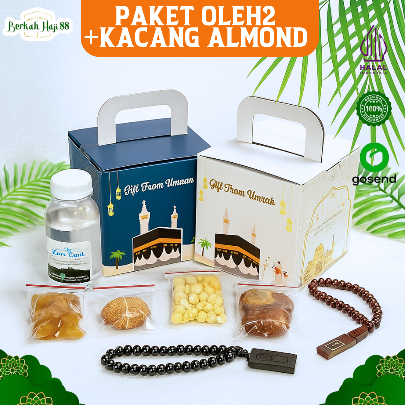 

Oleh Oleh Umroh dan Haji Grosir Paket Hampers Premium Gift Souvenir Kacang Almond dus Kubus