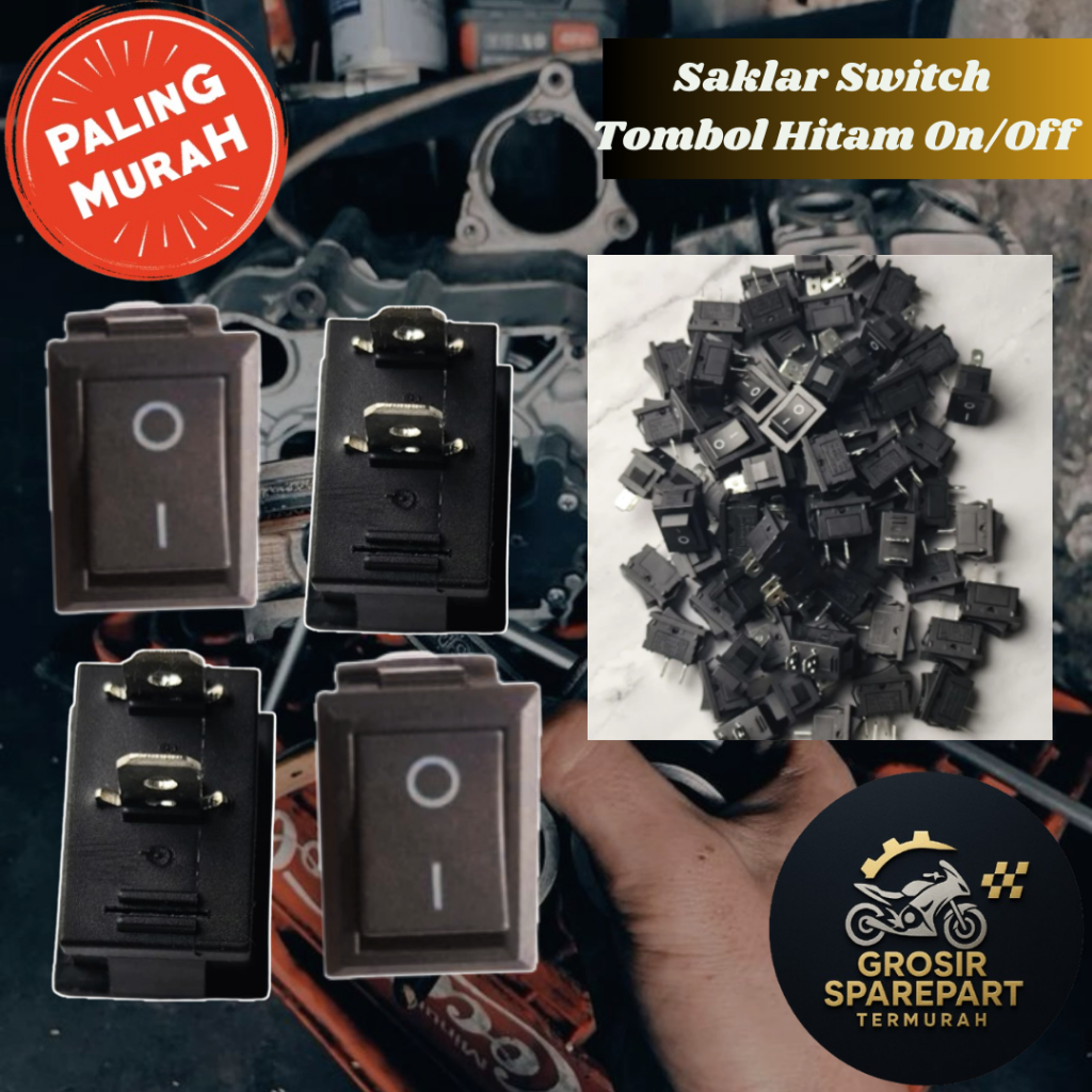 (Bisa COD) Sakelar Saklar Switch Hitam Rocker Mini On Off Pin 2 Mata Universal