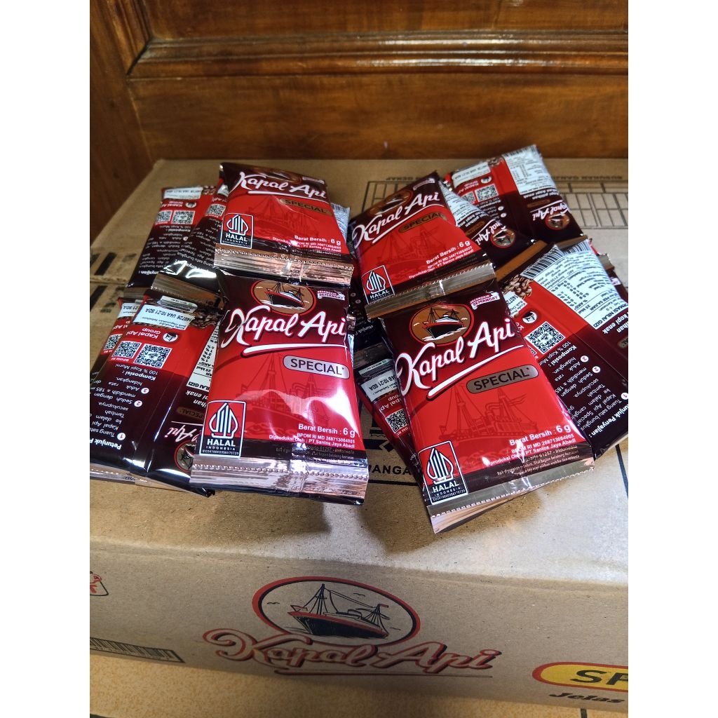 KOPI KAPAL API BUBUK 6 GR // 1 KARTON ISI 10 BAG x 20 BUNGKUS //
