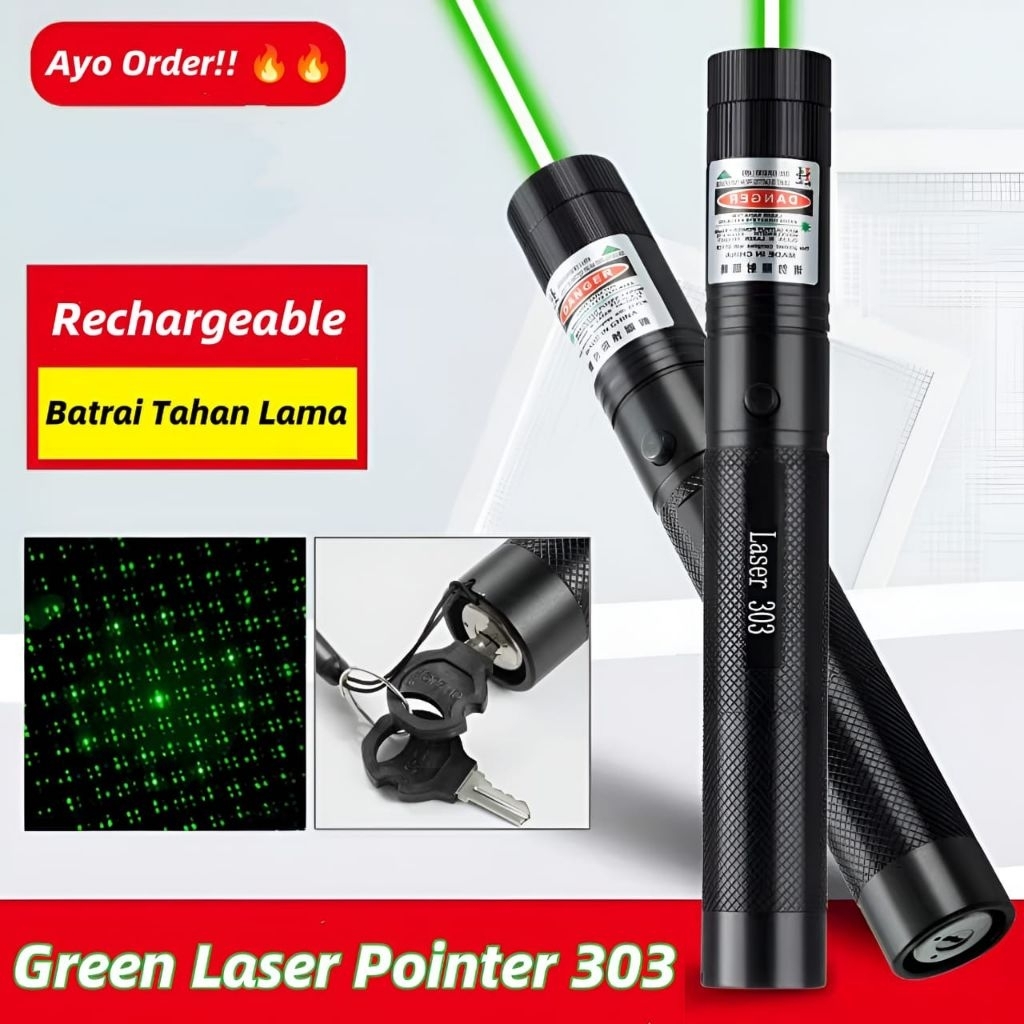 Laser V-303 | Laser Presentasi | Green Laser 303 •MrShopee•