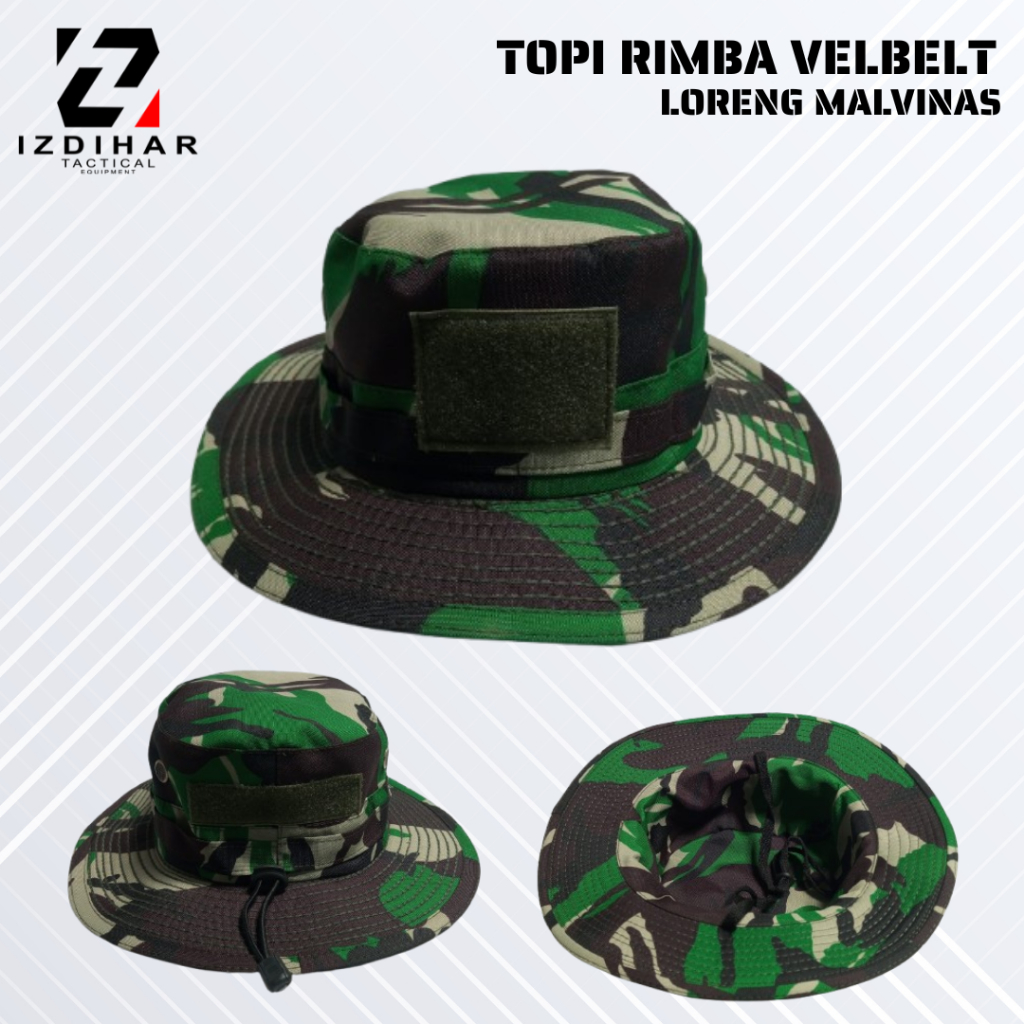 TOPI RIMBA LORENG MALVINAS KAWAT / Topi Rimba Loreng