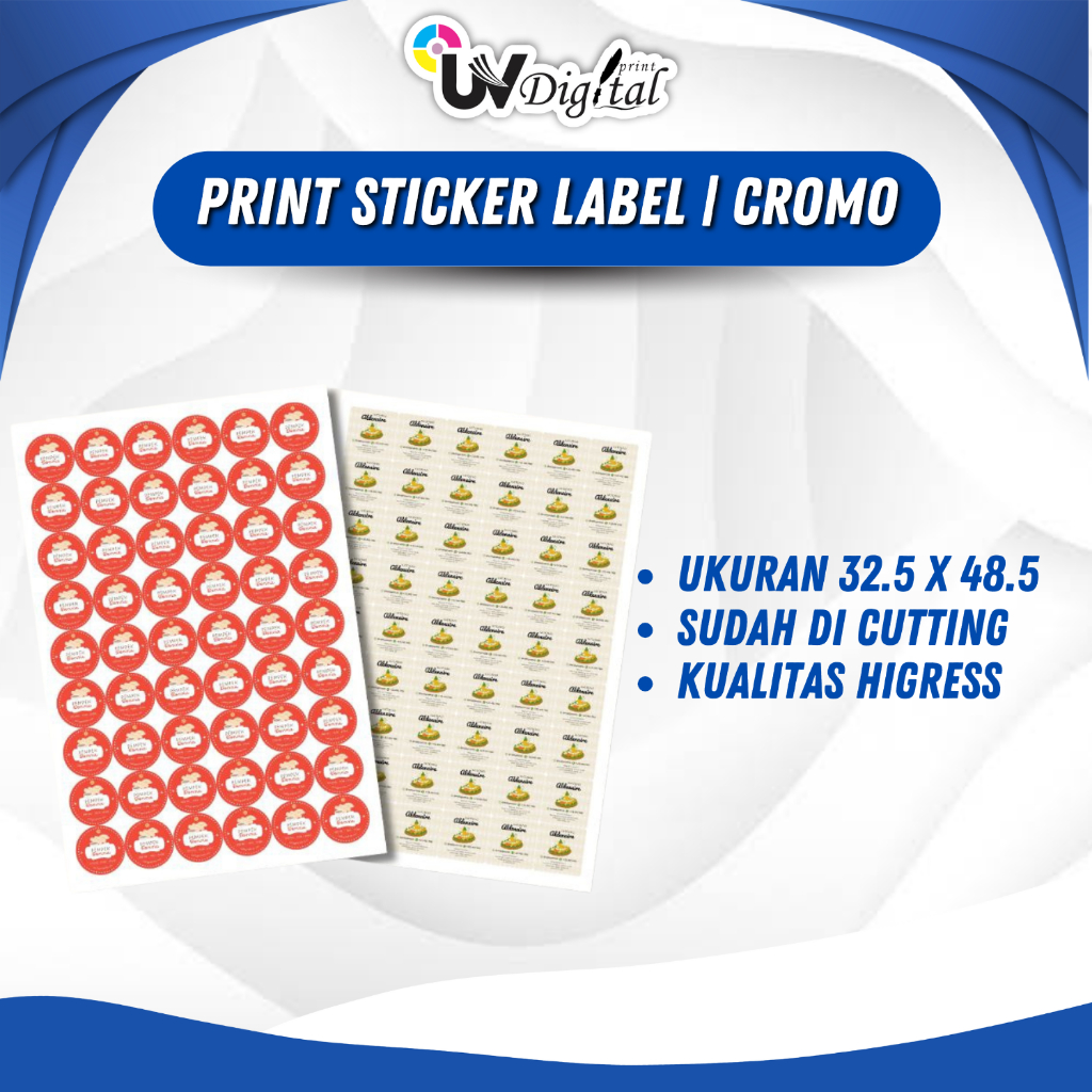 

Print Sticker Label Chromo A3+ Print & Cut - Cetak Stiker Chromo Custom Murah