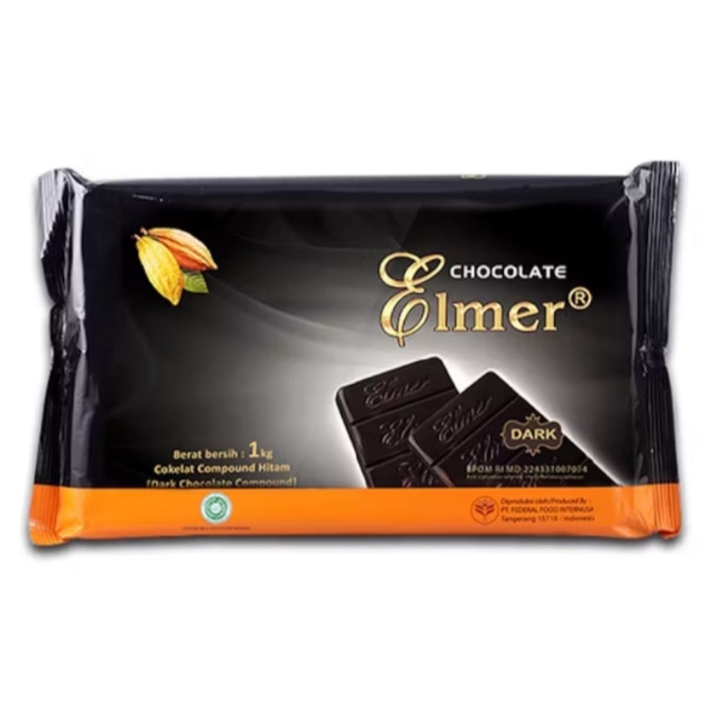 

ELMER CHOCOLATE DARK COMPOUND GHANA KEMASAN 1KG