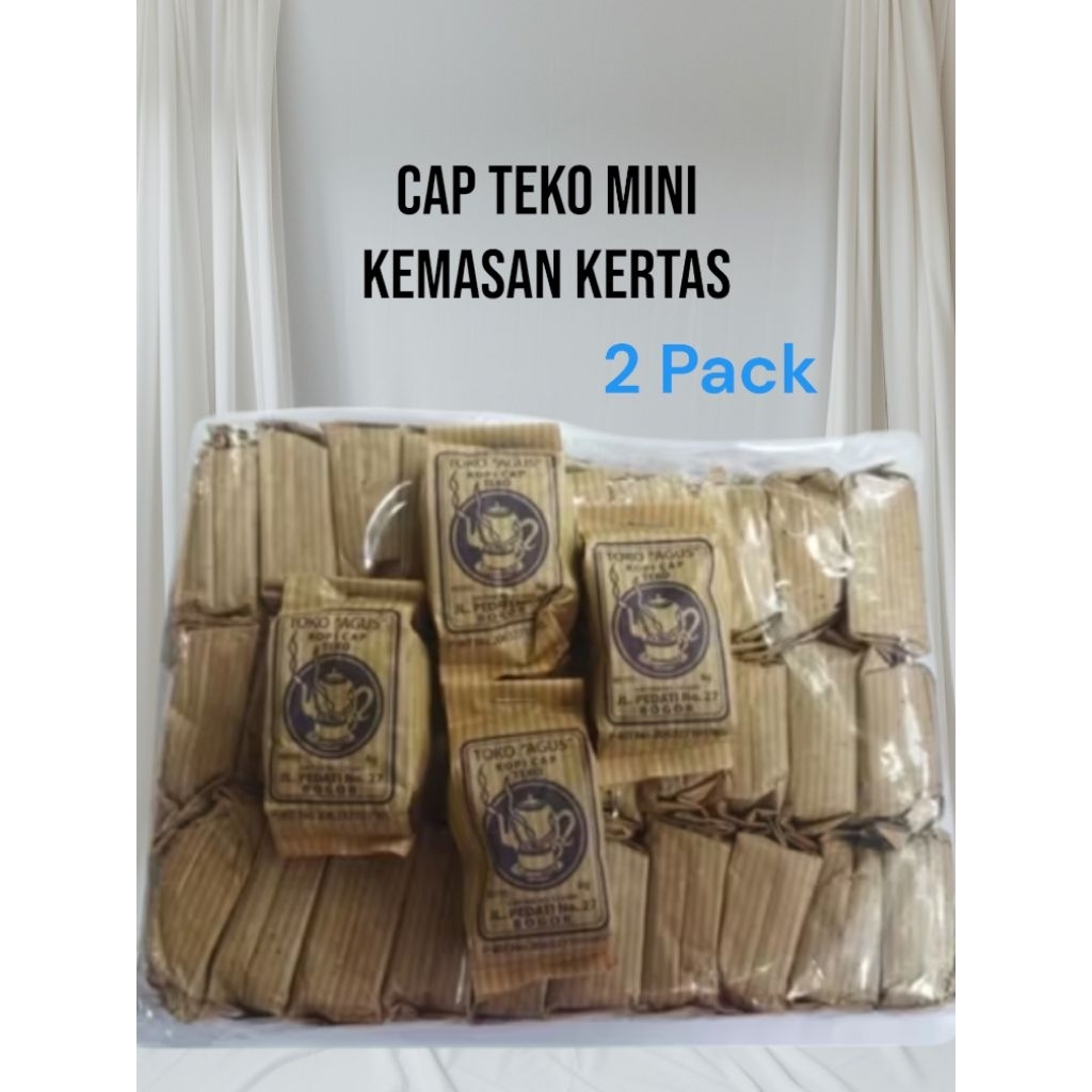 

2 Pack Kopi cap Teko Mini (kemasan kertas)8 gram/Kopi tanpa gula dari Bogor harga Termurah