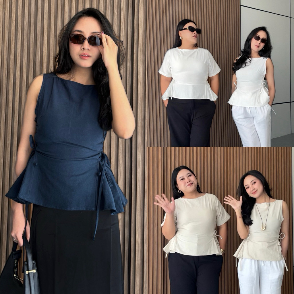 WATASHI || OLA TOP || Atasan wanita linen, Blouse wanita linen, Top linen